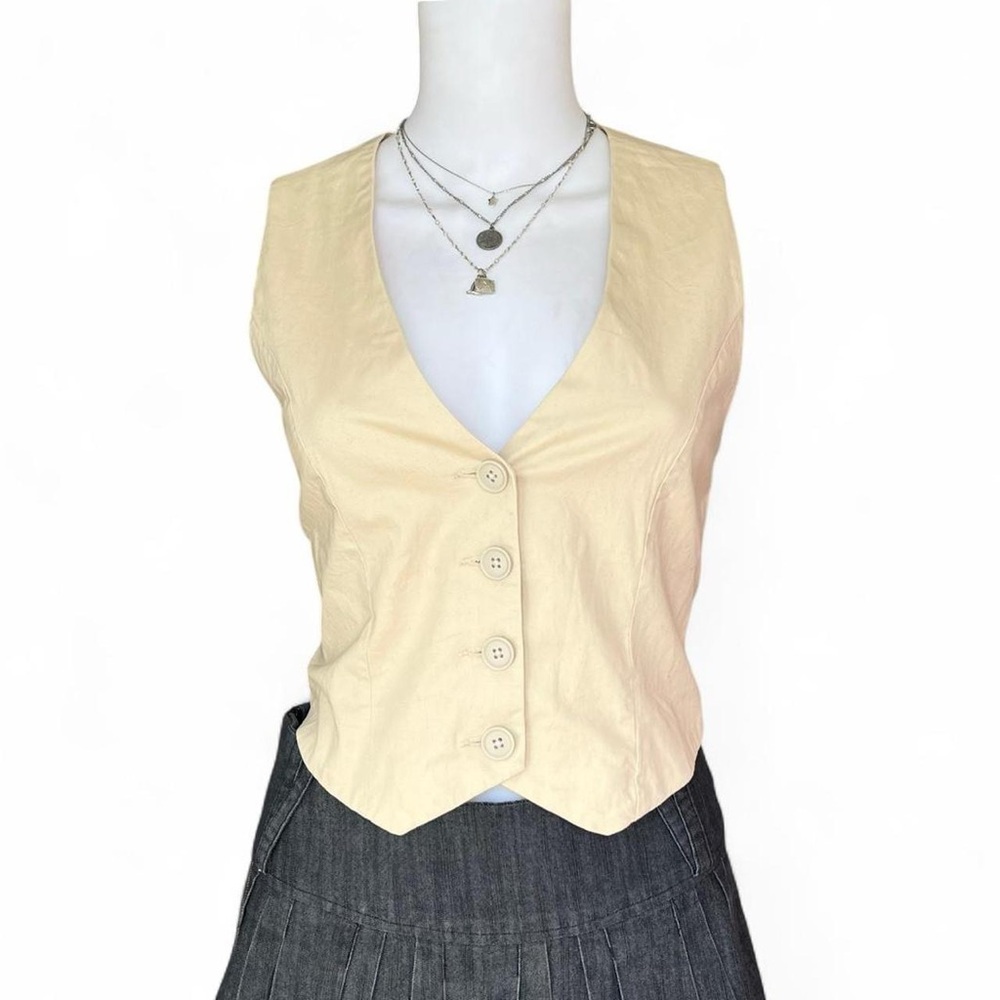 abercrombie beige vest waistcoat